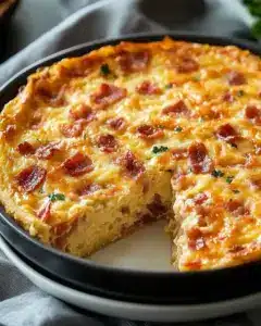 Quiche sans pâte aux lardons