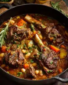 Ragoût d’agneau traditionnel aux légumes et haricots blancs