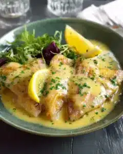 Ailes de raie à la sauce au beurre citronnée