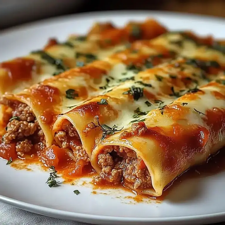 Cannellonis farcis à la viande hachée et à la sauce tomate
