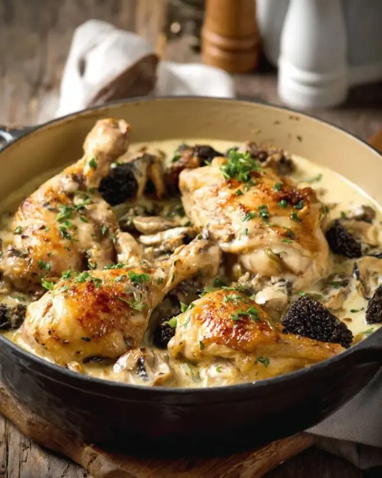 Cocotte de poulet aux morilles à la crème – Recette delicieux