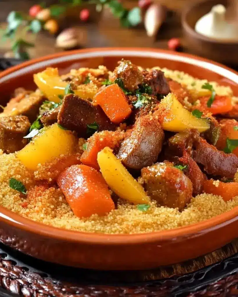 Couscous Traditionnel aux Trois Viandes – Recette delicieux