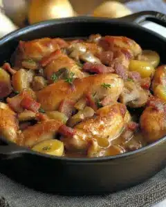 Lapin sauté chasseur à la cocotte
