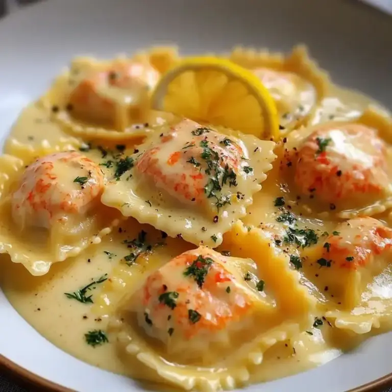 Raviolis de Homard Maison Sauce Crémée au Safran et Citron