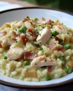 Risotto au poulet crémeux