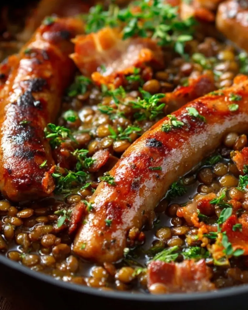 recette saucisses lentilles Cookeo