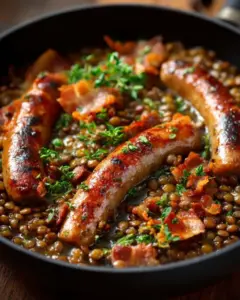 Saucisses aux lentilles au Cookeo