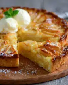 Tarte aux pommes normande traditionnelle