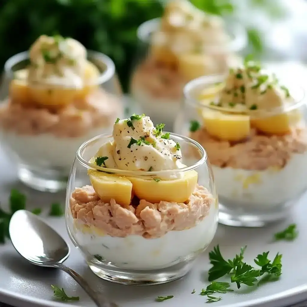 recette verrines thon œufs mimosa