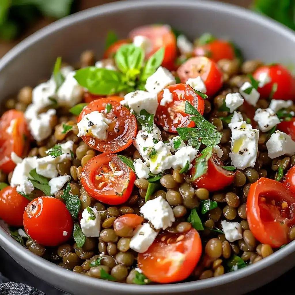 salade de lentilles tomates cerises feta