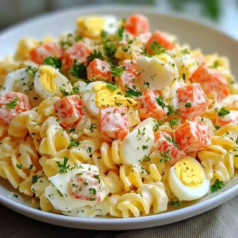 La meilleure salade de pâtes au surimi et œufs durs