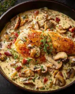 Sauce forestière onctueuse aux champignons et lardons
