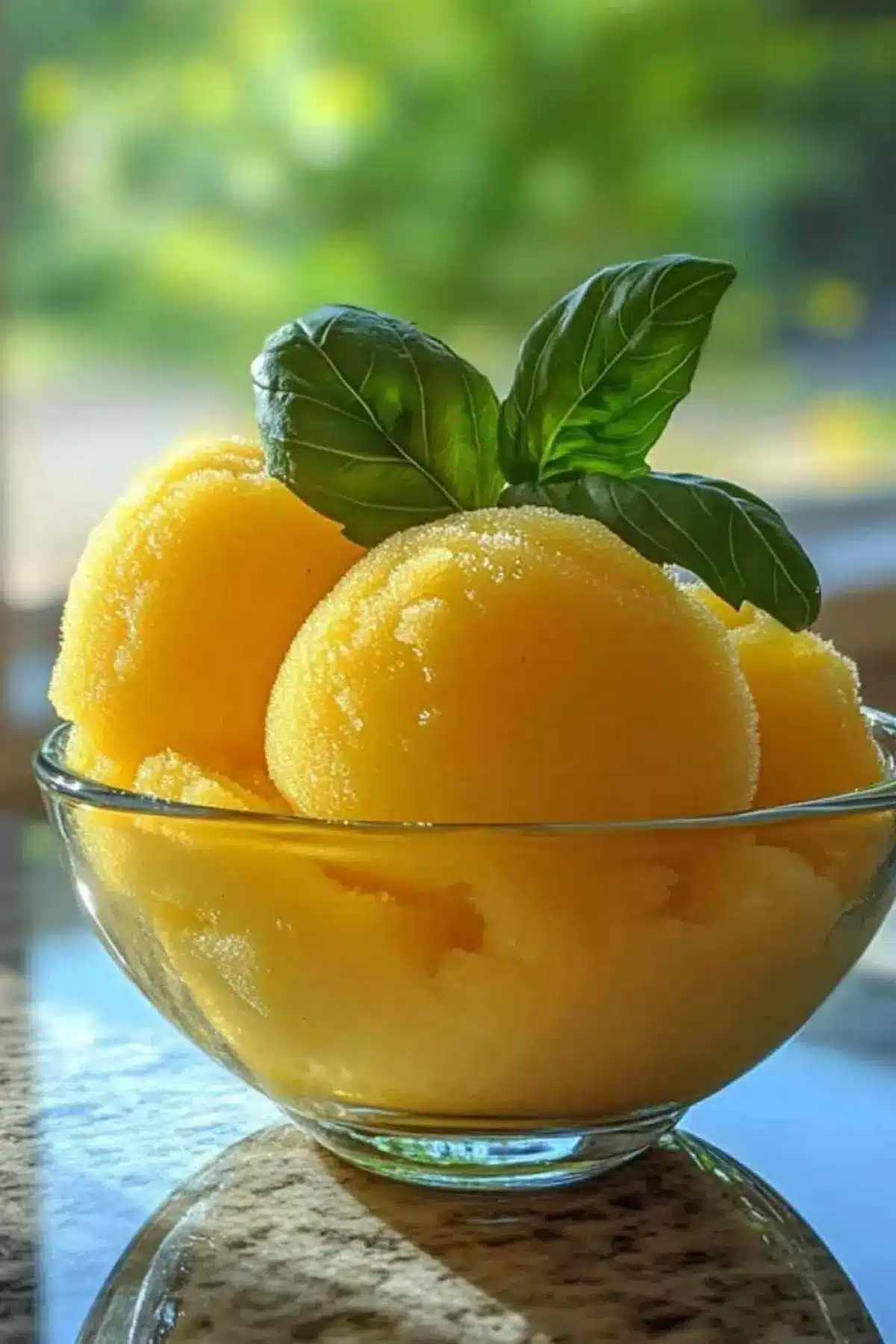 sorbet au citron et basilic