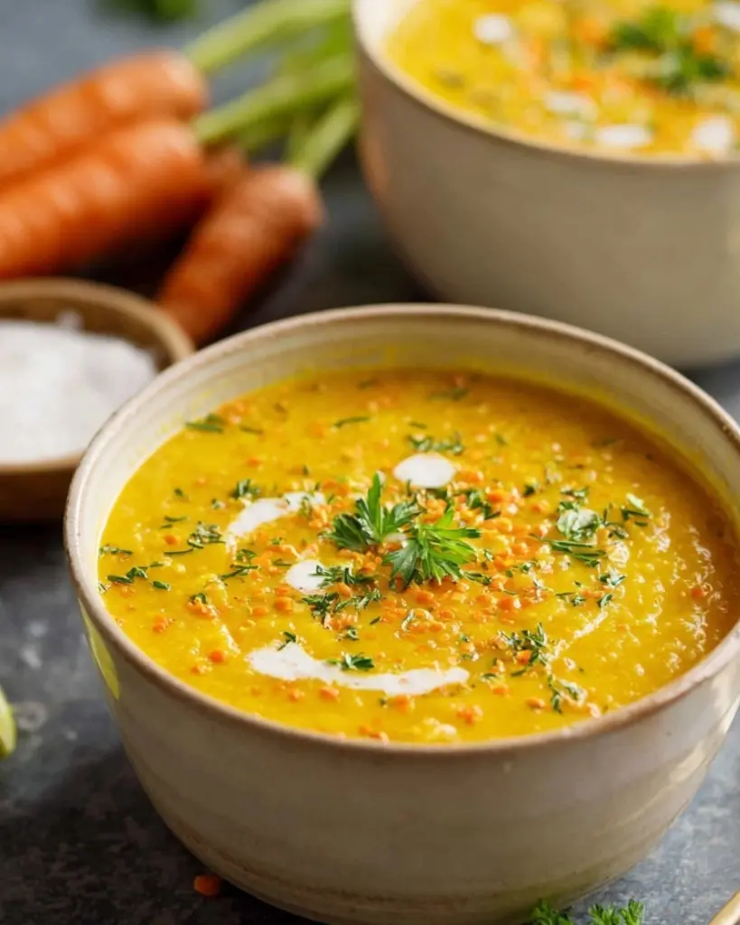 Soupe de Lentilles Corail, Carottes et Poireaux (IG Bas) – Recette delicieux