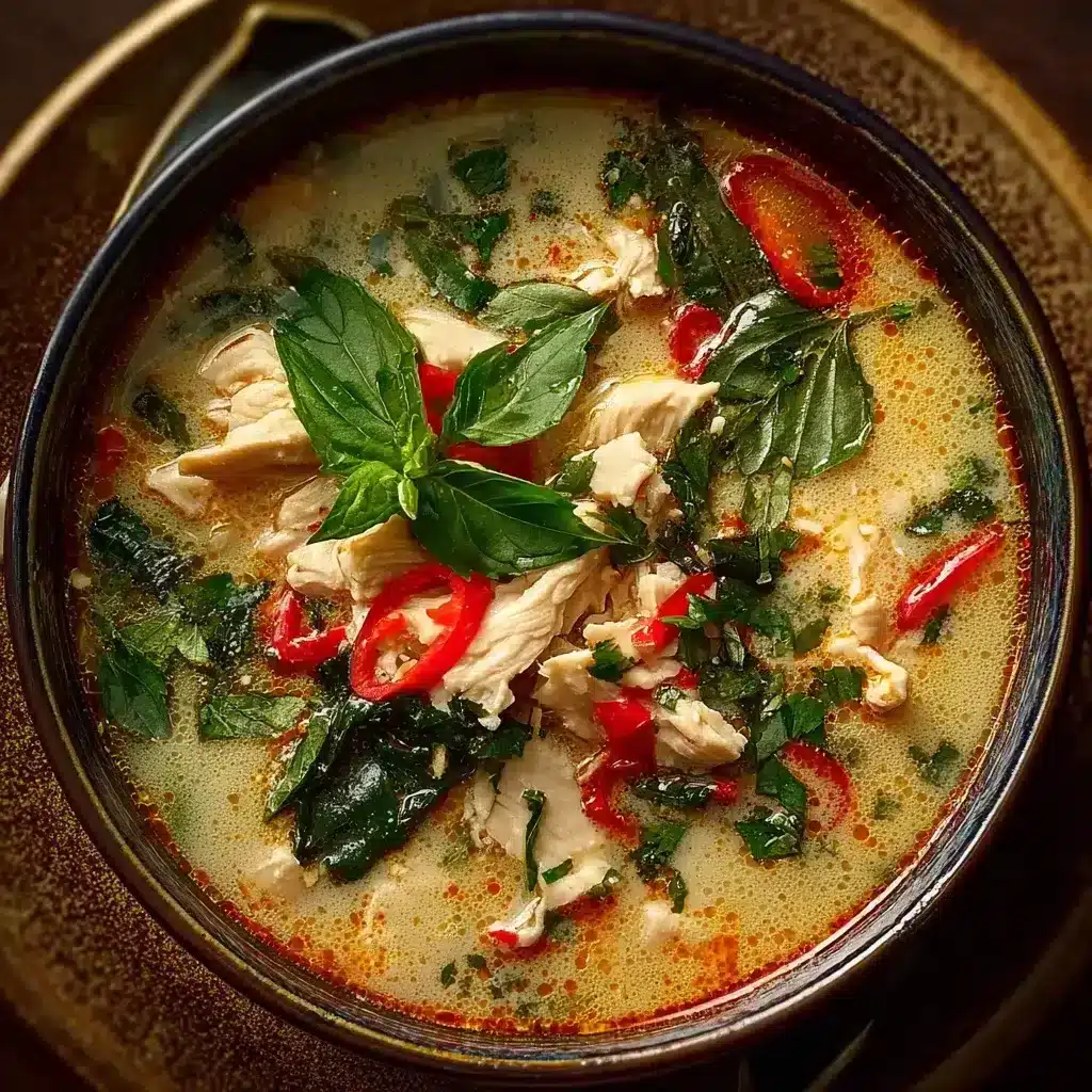 Soupe Thaï Parfumée au Poulet, Basilic et Citron Vert