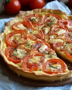 Tarte au thon, tomates et moutarde