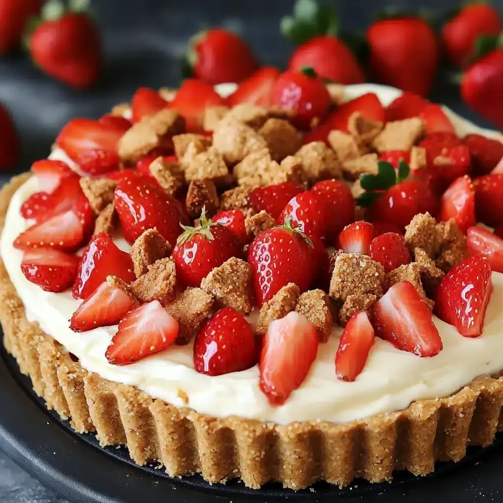 tarte aux fraises et spéculoos sans cuisson