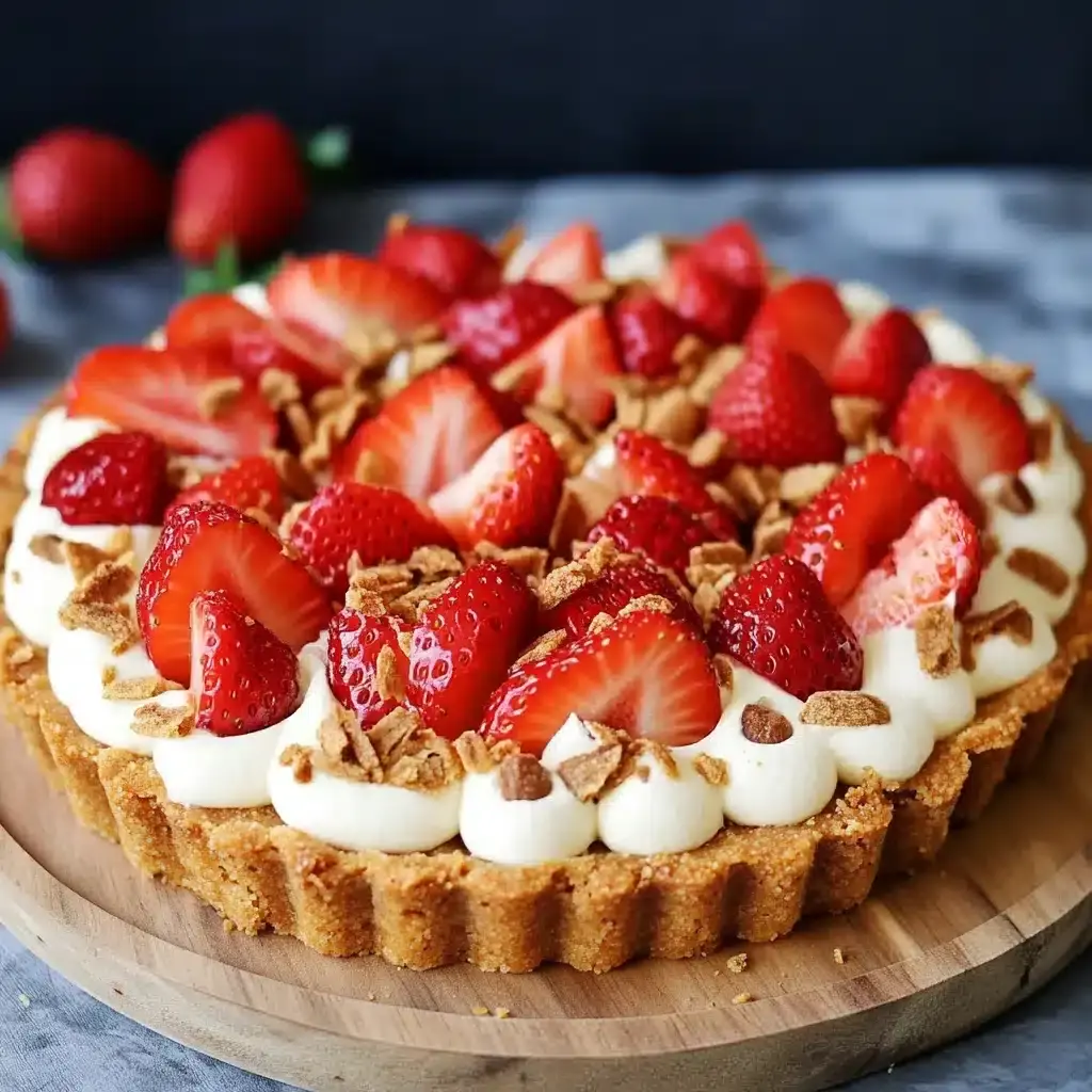 Tarte aux Fraises et aux Spéculoos sans Cuisson