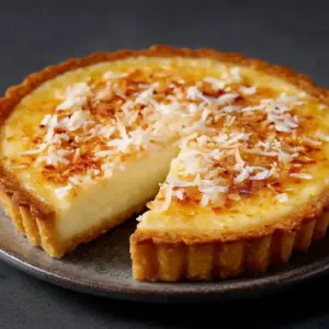 Tarte à la crème pâtissière à la noix de coco
