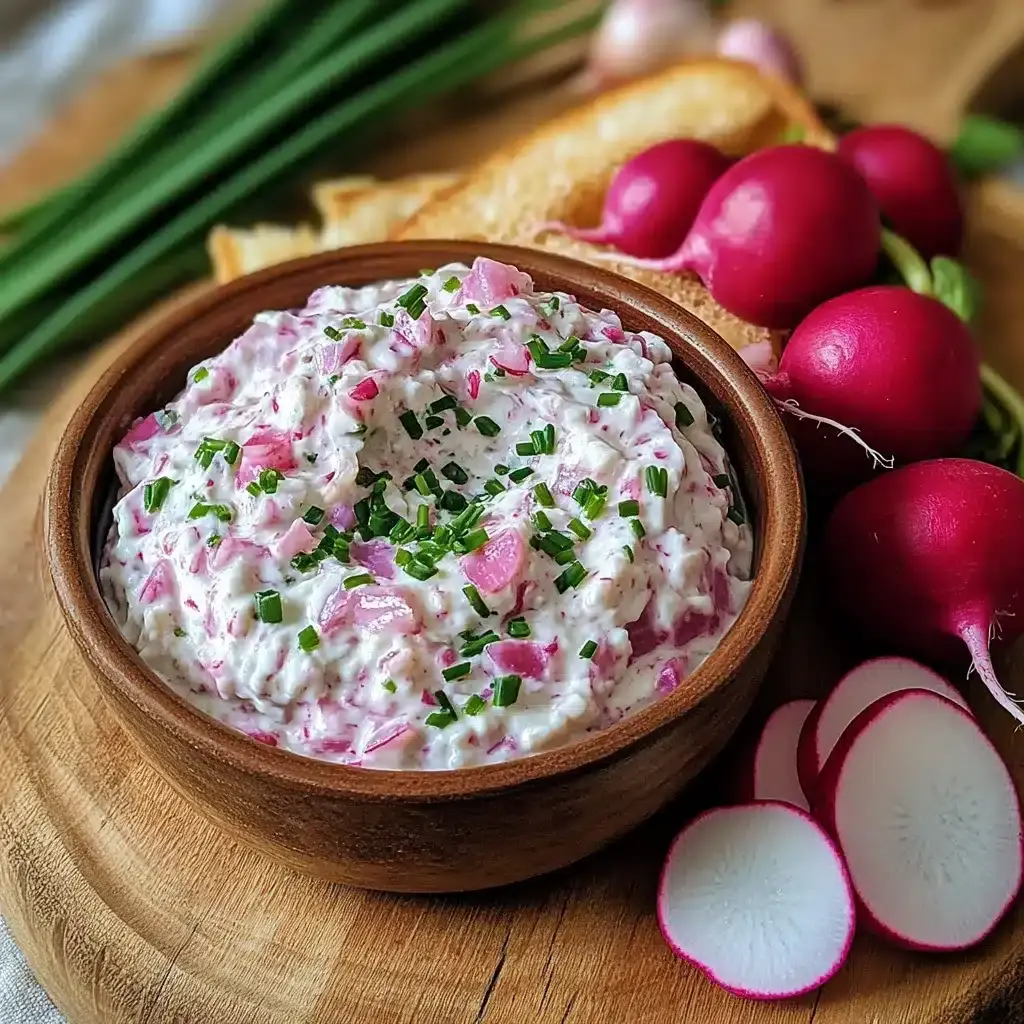 Tartinade de radis à la ciboulette