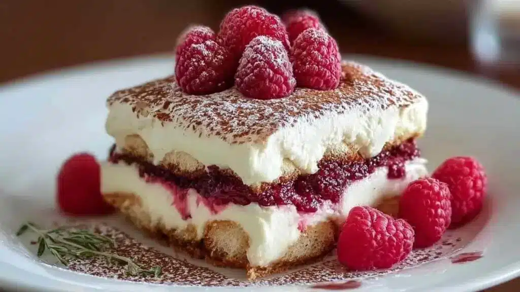 tiramisu aux framboises
