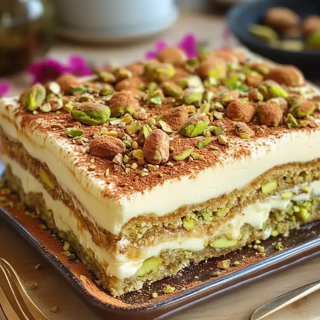 tiramisu pistache cassonade caramélisée