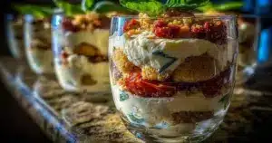 Tiramisu Salé aux Tomates Confites