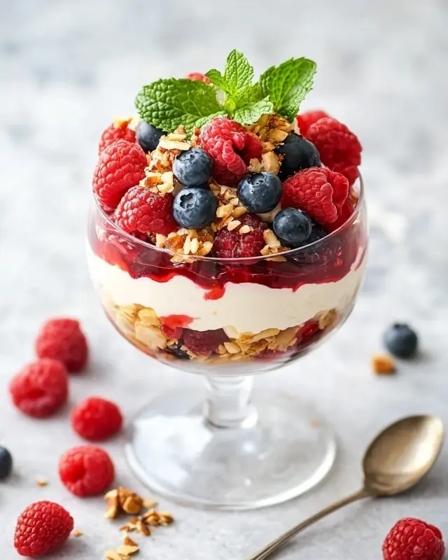 verrine de mascarpone aux fruits rouges
