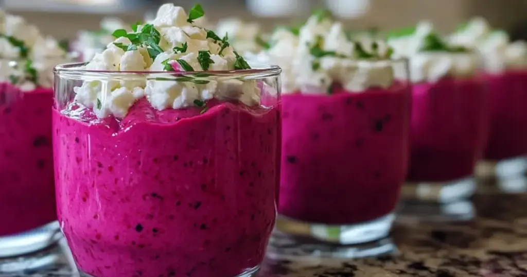 Verrines de Mousse de Betterave et Feta