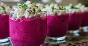 Verrines de Mousse de Betterave et Feta