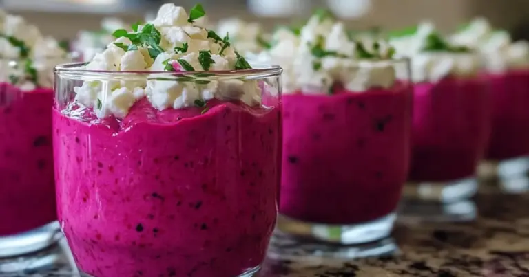 Verrines de Mousse de Betterave et Feta